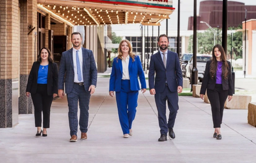 Abilene Law Firm Blizzard and Zimmerman attorney team, Morgan Walker, Matt Zimmerman, Sarah Durham, Jacob Blizzard